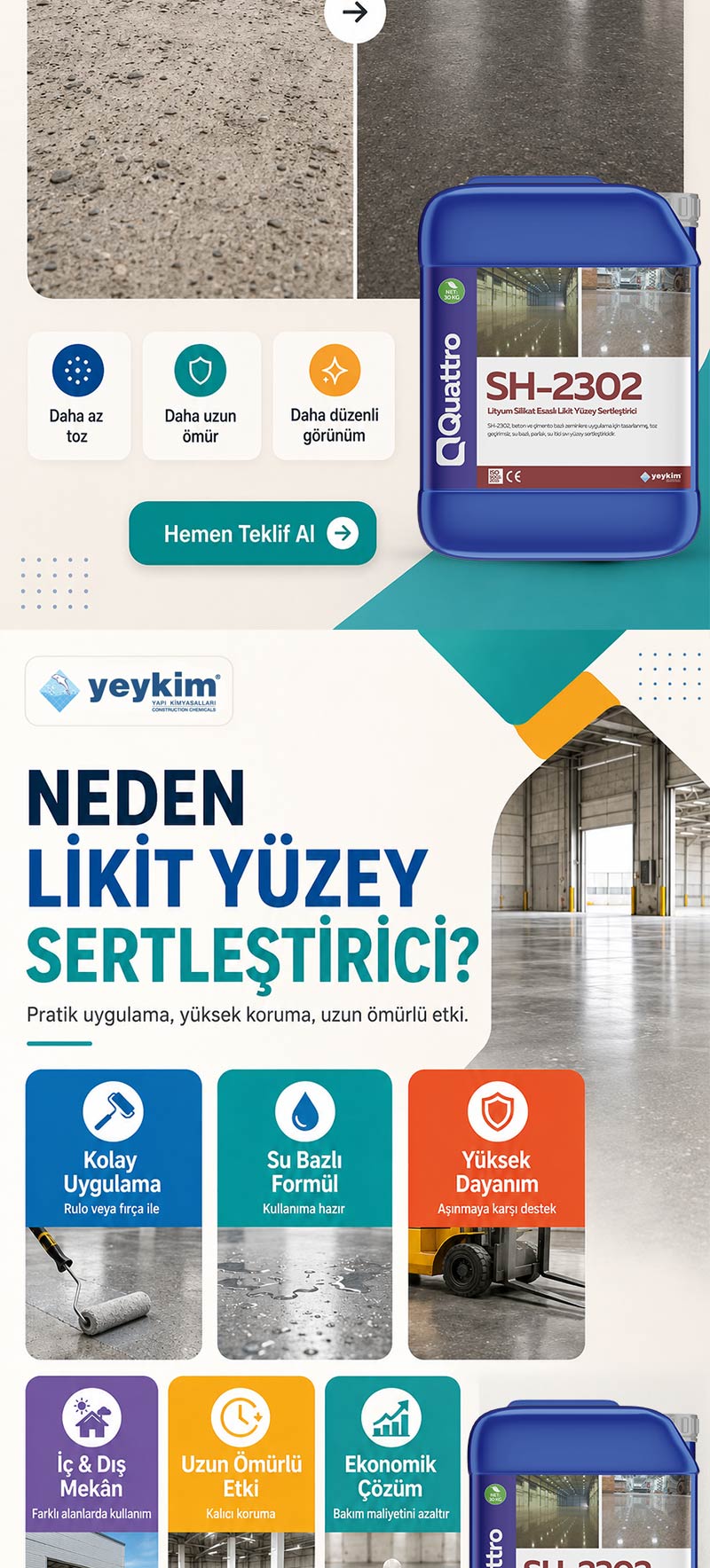 Quattro SH-2302 Likit Yüzey Sertleştiricisi